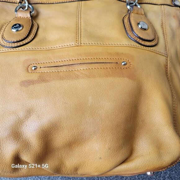 B Makowsky yellow leather shoulder bag - Picture 3 of 9